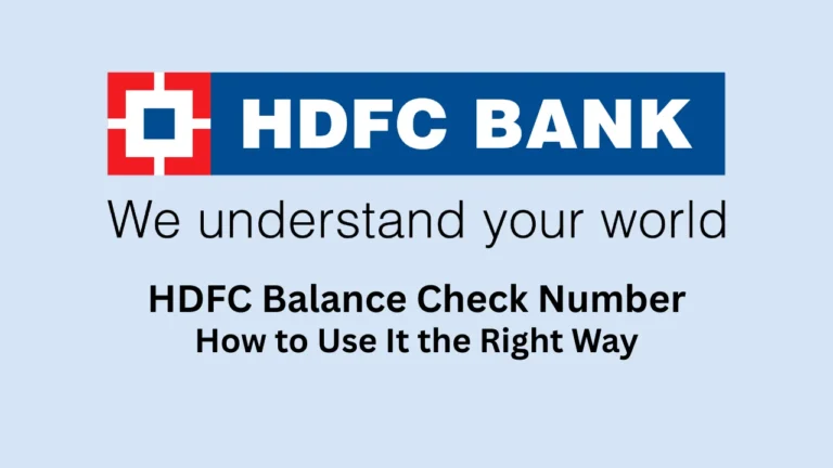 hdfc balance check number