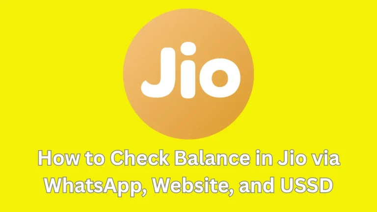 how to check balance in jio