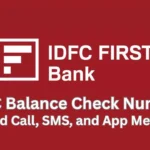 idfc balance check number