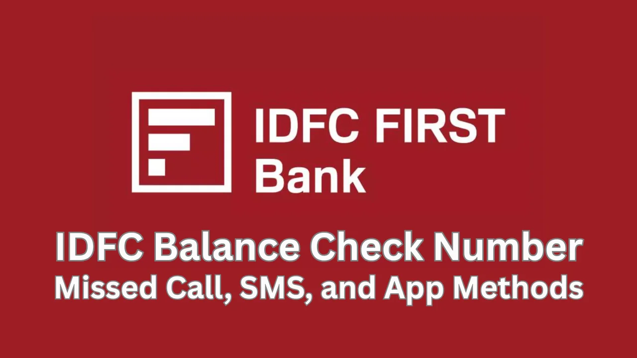idfc balance check number