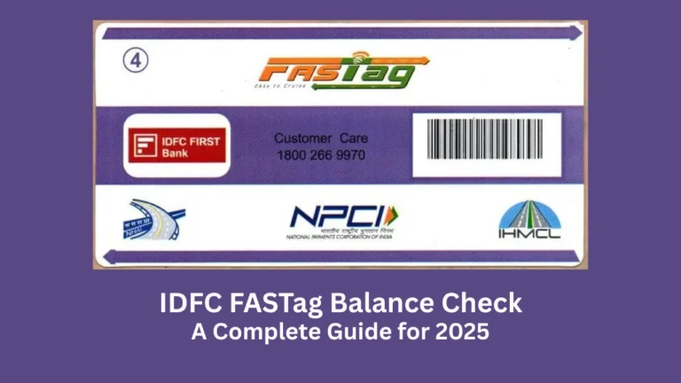 idfc fastag balance check