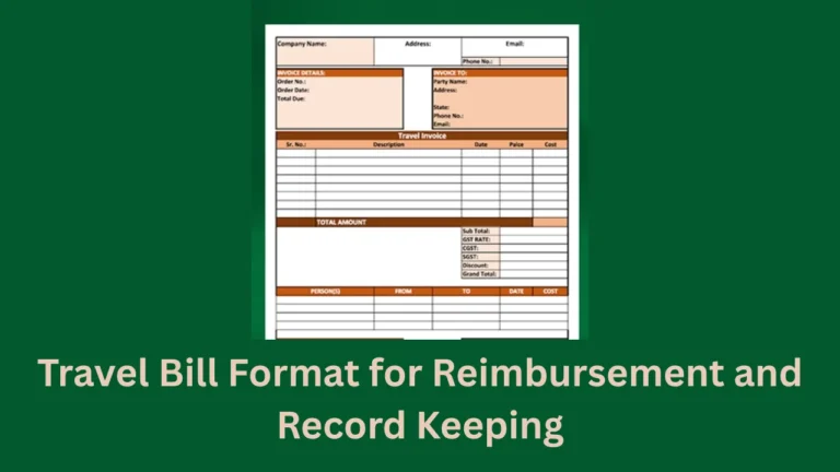 travel bill format